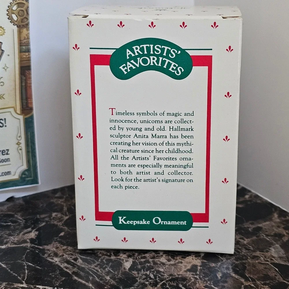 1988 Hallmark Keepsake Ornament Artists Favorites Merry-Mint Unicorn Porcelain